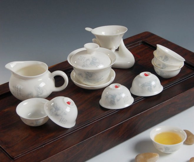 Gu Ci Gongfu - Bone China Tea Set - Click Image to Close