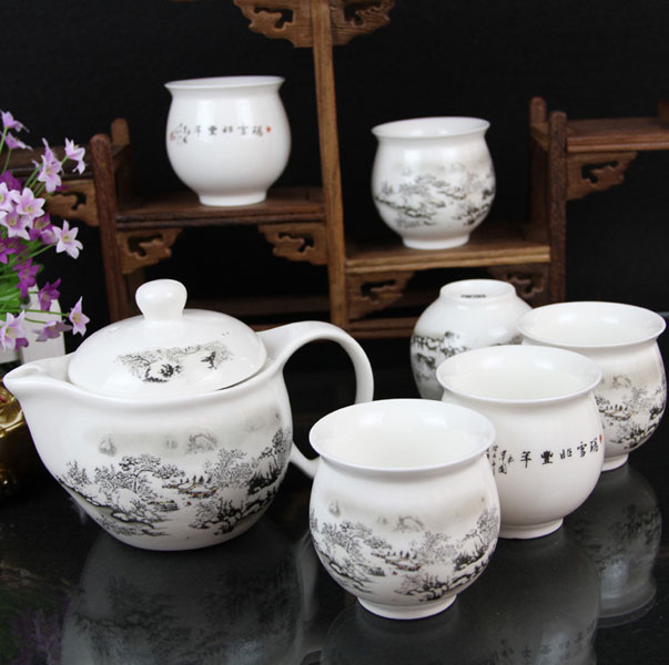 Qin Hua Ci - Whiteness Porcelain Tea Set