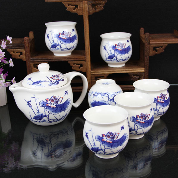 Qin Hua Ci - Whiteness Porcelain Tea Set - Click Image to Close