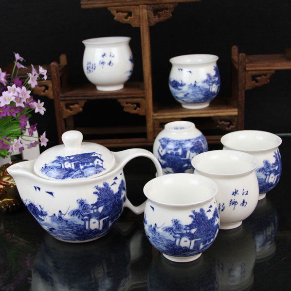 Qin Hua Ci - Whiteness Porcelain Tea Set - Click Image to Close